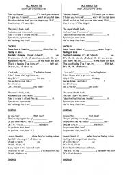 English Worksheet: Song Activity - All about us