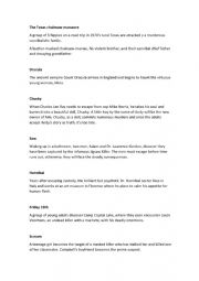 English Worksheet: Horror Movie classics. Summary