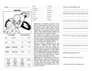 English Worksheet: SPIDERMAN READING