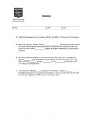 English Worksheet: 5th grade worksheet