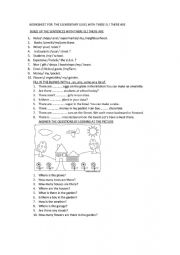 English Worksheet: there is ,there are