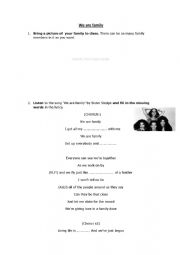 English Worksheet: We are family 