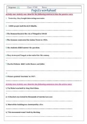English Worksheet: passive voice