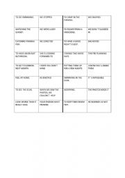 English Worksheet: Verb patterns dominoes - gerunds and infinitives 2