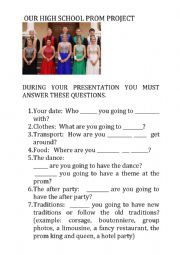 English Worksheet: Prom project