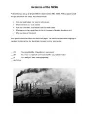 English Worksheet: Inventors of the 1800s Project