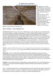English Worksheet: Mr. Robot Season 1 Episode 1:  ESL worksheet and a guide to tech terms