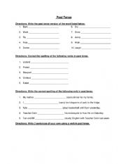English Worksheet: Past Tense Verbs Worksheet