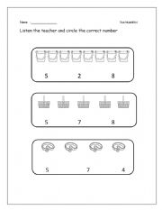English Worksheet: nymbers