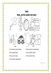 English Worksheet: toys colouring