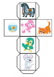 English Worksheet: Pets (Animals) Dice Game