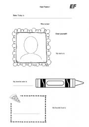 English Worksheet: About me