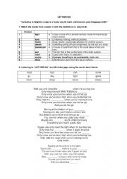 LET HER GO WORKSHEET