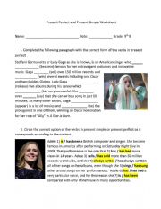 English Worksheet: Present Simple v/s Present Perfect