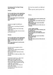 English Worksheet: Song Divisionary