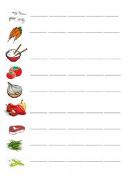 English Worksheet: Food, I like/I dont like (Spanish-English)