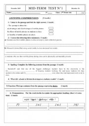 English Worksheet:  2nd form  Art test n1