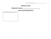 English Worksheet: Character Trait Worksheet