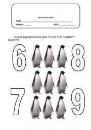 English Worksheet: number 9