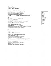 English Worksheet: The Lazy Songg Gap Filling