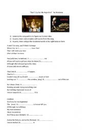 A song listening worksheet