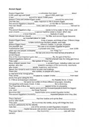 English Worksheet: Past Simple forms - Ancient Egypt