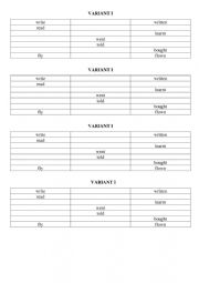 TEST Irregular verbs