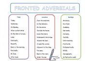 Front adverbials