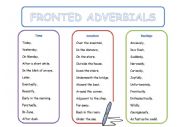 English Worksheet: Front adverbials
