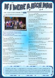 English Worksheet: (SECOND CONDITIONAL) IF I WERE A RICH MAN... SONG ♪