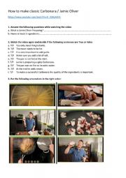English Worksheet: Recipe - Jamie Oliver preparing food