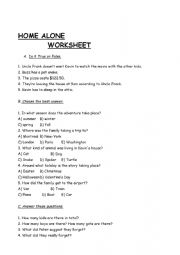 English Worksheet: Home Alone