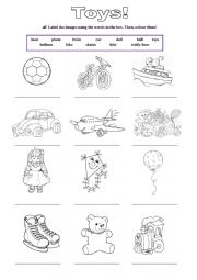 English Worksheet: Toys