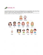 English Worksheet: tree family members