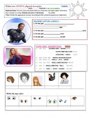 English Worksheet: PHYSICAL DESCRIPTION TEST