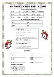 English Worksheet: A MATTER OF TIME