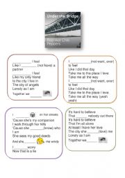 English Worksheet: Red Hot Chilli Pappers - Under the bridge