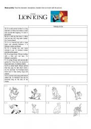 English Worksheet: The lion King