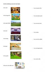 English Worksheet: School places + To can