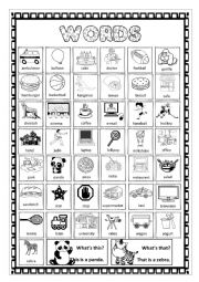 English Worksheet: words pictionary