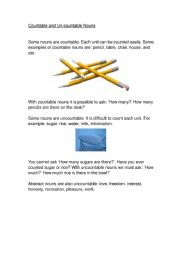 English Worksheet: Countable & Uncountables nOUNS