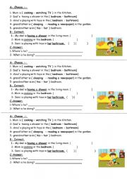 English Worksheet: parts of the house 
