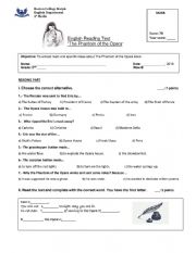 English Worksheet: The Phantom of the Opera Test N2