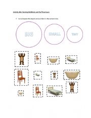 English Worksheet: Goldilock and the three bears after listening