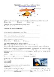 English Worksheet: Halloween 