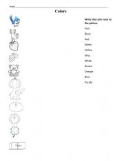 English Worksheet: The colors
