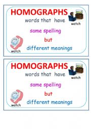 English Worksheet: homographs
