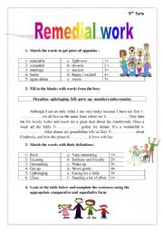 English Worksheet: Module 1: Family life  9th Form                                                     