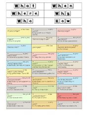 English Worksheet: Verb be, wh-questions cutout or worksheet