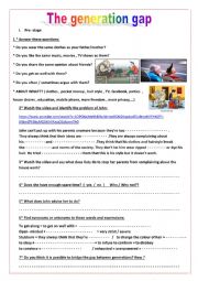 English Worksheet: The Generation Gap  9th Form 